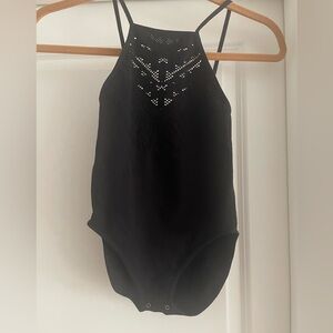 Intimately Free People Black Bodysuit Minimalist One Piece